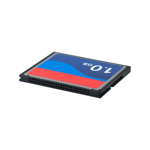 Badass 1GB CompactFlash Memory Card With Rugged Industrial Build And Lightning Fast Read Write Speeds For DSLR Cameras and Tech Gear, side view.