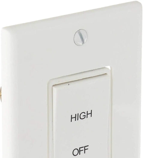 Two Speed Wall Switch 58030 1 Pack White for Home Air Vents with durable plastic housing and quiet operation, no batteries
