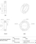 Technical drawing of Two Piece Clamping Collar For Shafts Black Oxide Plated Steel 2 Inch Bore 3 Inch Outside Diameter Set Screw