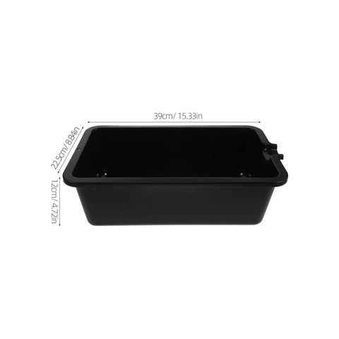 Heavy Duty Plastic Oil Drain Pan For Garage Work Universal Fluid Catcher Tray for engine oil and brake coolant, black, 39cm x 22.5cm x 12cm.