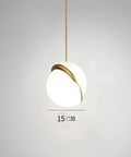 Three Acrylic Globe Pendant Lights With Irregular Hanging Design For Dining Room And Living Room, 15 cm globe close-up.