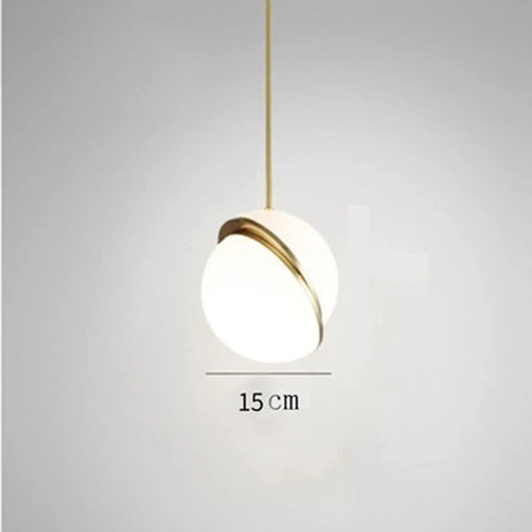Three Acrylic Globe Pendant Lights With Irregular Hanging Design For Dining Room And Living Room, 15 cm globe close-up.