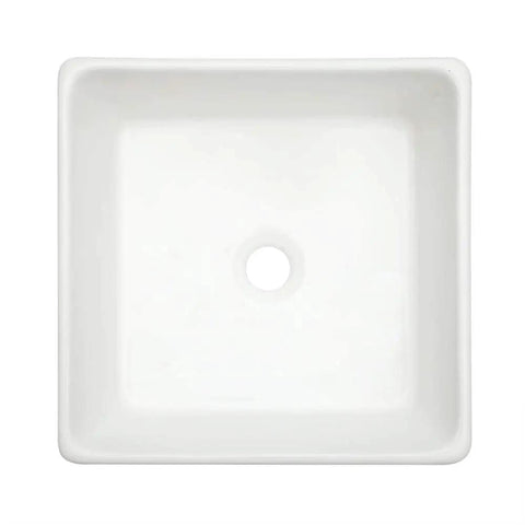 Square Bathroom Vessel Sink Porcelain Ceramic White Vanity Sink Above Counter Modern Sink For Cabinet Lavatory Hotel Style Art Basin