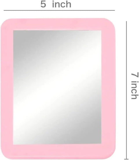 Magnetic Locker Mirror 5x7 Inches Real Glass With Strong Magnetic Backing Pink Small Mirror for school lockers or office use