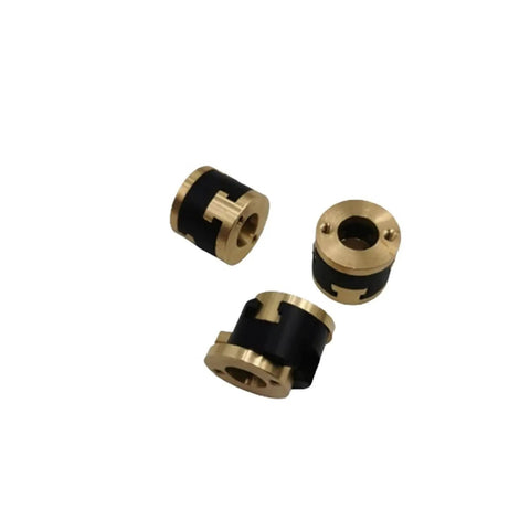 Upgrade Your 3d Printer With Solid V-Core 3.1 Z Axis Lead Screw Decoupler Oldham Coupling Kit Featuring Durable Design And Perfect Fit For Smooth Vertical Movements On Any Precision Machine Build Today, three brass and black couplings