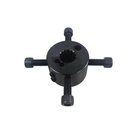 Boss Level 14 Tooth Rubber Coupling Spline Featuring Four Hole Buffer Pads For Mechanical Pumps Plug And Play Setup Low Wear 18Cm Flexi Link Delivers Smooth Vibes Heavy Duty Industrial Workhorse Real Deal, showing top view.