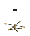 Dope Black And Gold Sputnik Chandelier 8 Light Modern Ceiling Fixture With Height Adjustable Rods Mid Century Farmhouse Dining Room Light