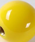 Universal JDM Racing Smile Face Yellow Resin Gear Shift Knob For Manual 5 Or 6 Speed Cars With Durable Acrylic Build Close-up View