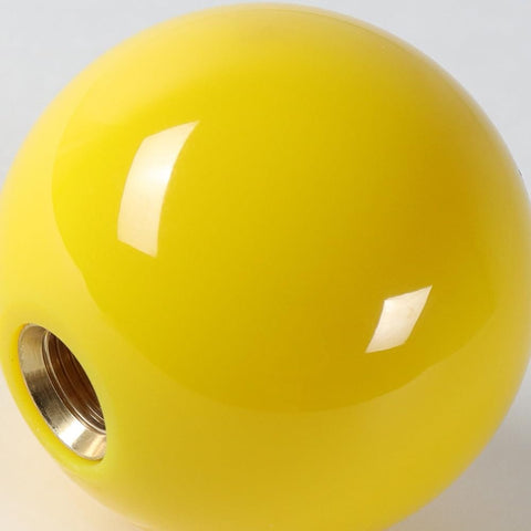 Universal JDM Racing Smile Face Yellow Resin Gear Shift Knob For Manual 5 Or 6 Speed Cars With Durable Acrylic Build Close-up View