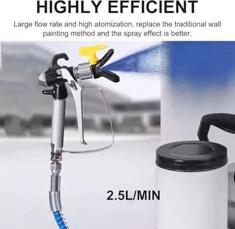 Hella Smooth Finishes Kickin Major Power Airless Paint Sprayer With Adjustable Speed And Super Long Hose For Zero Hassle Interior Exterior Walls And Furniture Projects 1600W Electric Painter Tool spraying paint efficiently