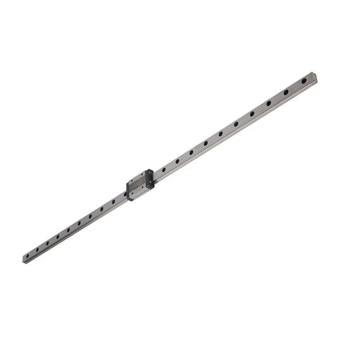 Black Linear Rail Guide 12mm Wide 550mm Length Miniature Precision Linear Motion System With Four Point Contact Block side view