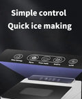 Compact Countertop Ice Maker That Chills Drinks Fast control panel showcasing ice size options and status indicators.