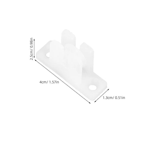 Kick Out Drafts With Heavy Duty Nylon Screen And Window Rollers Featuring Sturdy Guide Blocks For Double Track Sliding Doors Slick Gliding Pulleys Kit, plastic guide block for smooth gliding mechanism, dimensions 4cm x 2.5cm x 1.3cm.