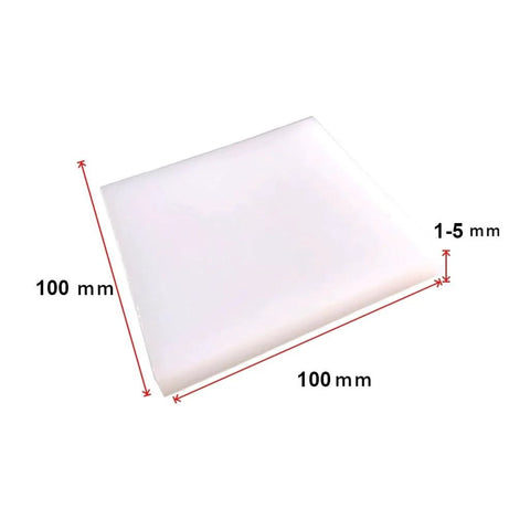 High Temperature Resistant Silicone Sheet For Damping And Insulation, 100x100mm White, 1mm To 5mm Thick, Waterproof