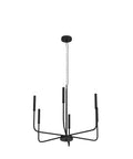 Black Farmhouse Chandeliers For Dining Room 26 Inch 6 Light Modern Candle Linear Traditional Metal Hanging Ceiling Light Fixture