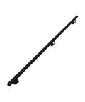 Rock Solid Steel Staircase Handrail Six And A Half Feet Long No Sweat Wall Mount Indoor Safety Railing With Grippy Matte Black Coating, straight view of black metal railing.