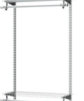 Configurations Closet Shelving And Hanging Kit With 2 26-Inch Shelves In Titanium Expandable To A 48-Inch Shelf And 48-Inch Hang Rod