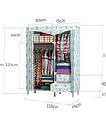 Solid Portable Bedroom Closet With Willow Wood Frame And Thick Non Woven Fabric Storage Organizer For Hanging Clothes And Quilts, dimensions 170x110x45 cm, organized storage.