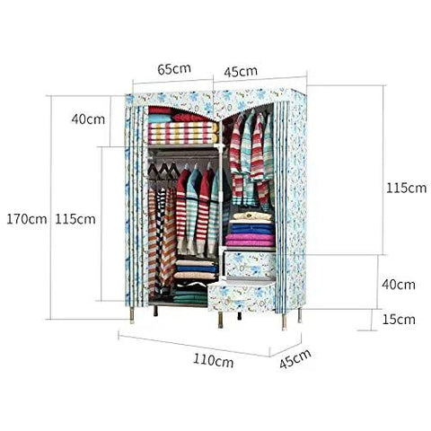 Heavy Duty Portable Fabric Closet With Thick Non Woven Cover And Willow Wood Frame Solid Bedroom Wardrobe Storage Organizer Total Game Changer For Hanging Long Fits Or Packing Away Bulky Bedding Easy Knock Together Build Saves Serious Floor Space