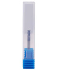 BestParts 1/8 in solid carbide square end mill in clear plastic case with blue holder front view