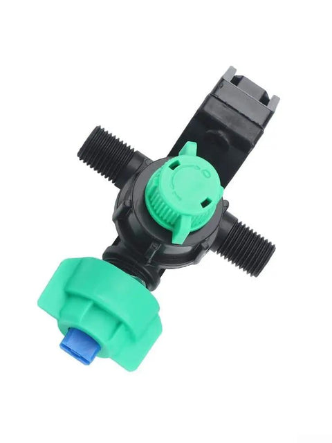 Flat Fan Spray Nozzle For Boom Sprayers With Adjustable Output Farm-Ready Wide Area Coverage For Liquid Application in black and green