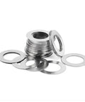 Ultra Thin Stainless Steel Flat Washer Set 0.1mm Thick 28 to 35mm Outer Diameter 10 Pack Shim Washers for Screws Durable Weatherproof 304 Stainless Steel Flat Washer Assortment Kit, stacked washers