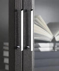 5 Pack Polished Chrome Cabinet Pulls Solid Zinc Alloy Drawer Pulls Square Bar Kitchen Cupboard Handles For 5 Inch Center Hole installed on cabinet doors.