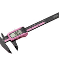 Digital Vernier Caliper 150mm Nylon Body Metric Inch in pink with digital display measuring 180mm