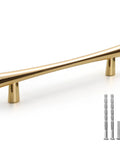 Polished Brass Cabinet Pulls 5 Pack With 5 Inch Hole Center For Kitchen Cabinets And Dresser Drawers Bright Gold Hardware Solid Zinc Alloy Build Durable Finish Includes Four Screws For 0.6 To 2.2 Inch Thick Cabinets 6.6 Inch Overall