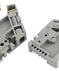 End Stopper Mounting Clips For 35mm DIN Rail Terminal Blocks, 50 Pack White Plastic And Metal Construction, Model EW 35