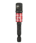Grab These 3-Piece Drill Socket Adapter Sets With One-Quarter, Three-Eighth And Half Inch Hex Shank Extensions Perfect For Your Impact Wrench Driver Kit. The Ball Lock Design Keeps Things Secure So You Can Get Any Job Done Around The House Or Garage. 3/8-inch chrome vanadium steel drill socket adapter with ball lock