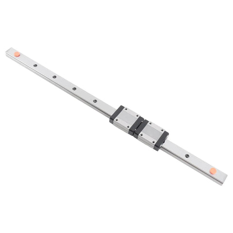 400mm Steel Miniature Linear Sliding Rail Guide With Two Blocks for precise linear motion in CNC machines and 3D printers.