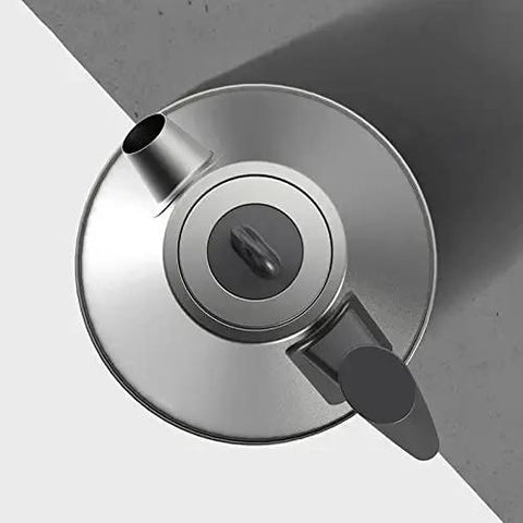 Top view of Pure Titanium Electric Kettle Hella Portable Travel Companion Kickin Fast Boil Technology in lightweight gray finish.