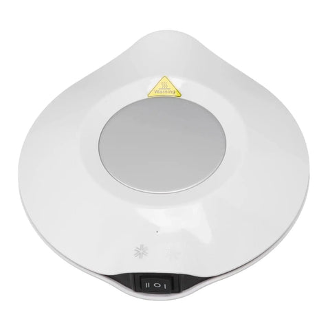Keep Your Sips Lit Or Icy Cold Usb Powered Mug Warmer Chiller Pad Dual Temp Control white electric device on a flat surface