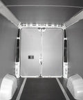 Gray Van Wall Liner Without Door Featuring Polypropylene Foam Core With Foil Thermal Insulation Direct Oe Replacement Includes All Mounting Hardware For Quick Straight Swap Install, showing rear cargo area.