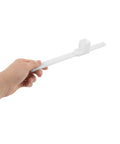 Person holding Heavy Duty Adjustable Bed Rail Guard Hardware with smooth lifting tracks in white