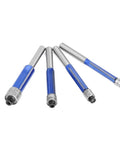 Killer 4Piece Flush Trim Router Bits Set Featuring Rock Solid Carbide Cutters And Dual Ball Bearing Guides That Craft Smoother Than Butter Edges And Flawless Flush Cuts Daily, four flush trim router bits with steel and blue finish.
