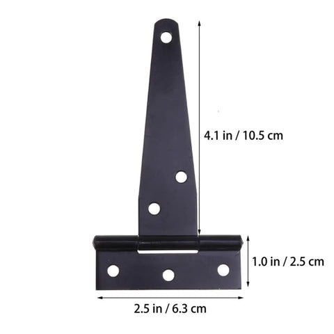 4 inch black iron T shape hinge with 12 Pack 4 Inch Black Iron T Shape Door Hinges Heavy Duty Gate Hinges With Six Screw Holes Quick Dismantle And Easy To Install