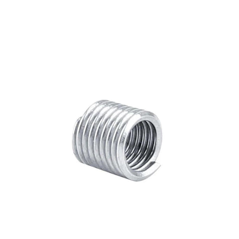 Close-up of M4 stainless steel helicoil from the 100 Pcs M4 Stainless Steel Helicoil Thread Repair Inserts Kit for stripped aluminum threads.