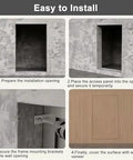 Installation steps for Top Shelf Aluminum Alloy Hidden Access Panel 33X41 Inch Fire Rated Waterproof Inspection Hatch for wall covering.