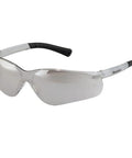 BearKat 3 Safety Glasses With Polycarbonate Lenses, Non Slip Hybrid Temple Sleeves, Indoor Outdoor Clear Mirror Lens, UV Protection