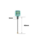 2 Pack 2.8dBi LHCP 99% Radiation Efficiency 5.8 GHz RP-SMA Antenna for FPV HD racing drones, 40mm, blue polycarbonate shell