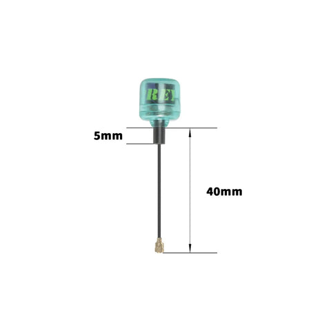 2 Pack 2.8dBi LHCP 99% Radiation Efficiency 5.8 GHz RP-SMA Antenna for FPV HD racing drones, 40mm, blue polycarbonate shell