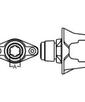 Diagram of Ball Shear Clutch 44 for Series 1 3 8 Inch by 21 Spline, side and front view, heavy-duty transmission replacement part A 104 4421.