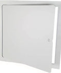 Heavy Duty 10x10 Inch Flush Access Panel 15 Gauge Galvanized Steel Screwdriver Latch showing open access panel for electrical plumbing HVAC.