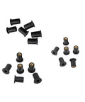Heavy Duty Neoprene Flanged Expansion Nuts With Solid Brass Inserts Tough As Nails Shock Absorbing Fasteners For Blind Holes Metal Tubes Auto Grade 18 Pack, black rubber and brass.