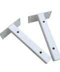 Legit White Shelf Brackets And T Shape Wall Mounts Solid Iron Floating Shelf Hardware in white, 40 cm size, strong support.