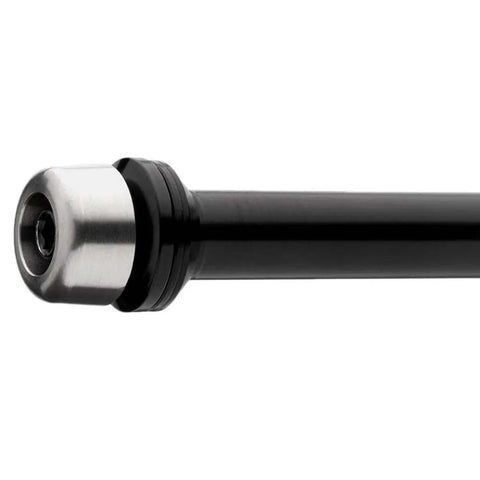 2In1 Rear Axle Trainer TA 142x12 Syntace Black for any indoor trainer, black finish, close-up of heavy-duty connector