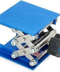Beefy Adjustable Lab Jack For Hot Plates And Glassware Support 66 lb capacity with 4 by 4 inch top in raised position.