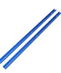 2-Pack 500mm Double T-Slot Miter Track Aluminum Alloy For Router Table Woodworking Fixture Slotted Rail In Blue